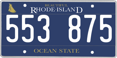 RI license plate 553875
