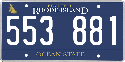 RI license plate 553881