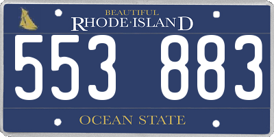RI license plate 553883