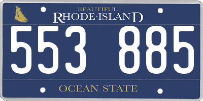 RI license plate 553885