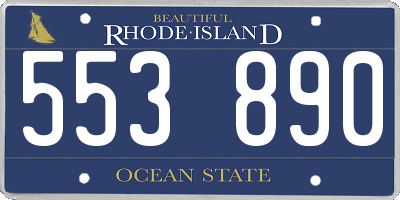 RI license plate 553890
