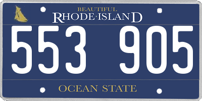 RI license plate 553905