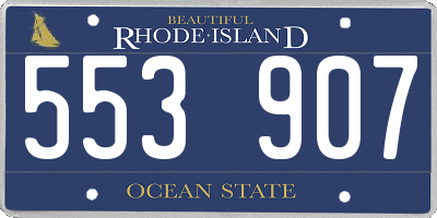 RI license plate 553907