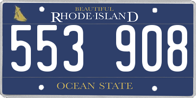 RI license plate 553908