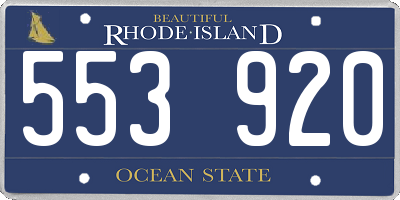 RI license plate 553920
