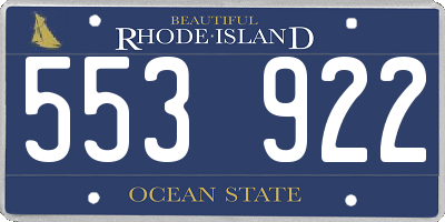 RI license plate 553922