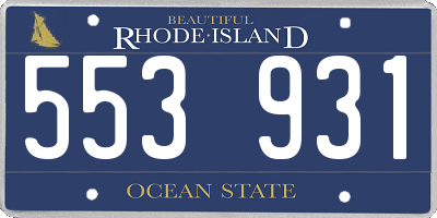 RI license plate 553931
