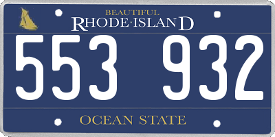 RI license plate 553932