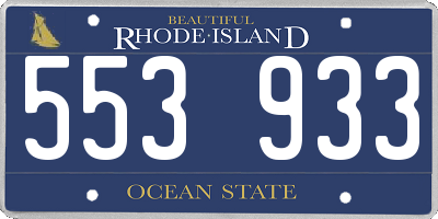 RI license plate 553933