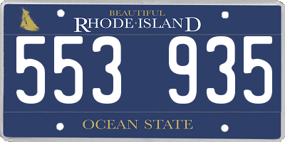 RI license plate 553935