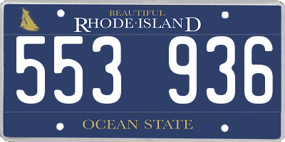 RI license plate 553936