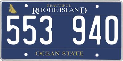 RI license plate 553940