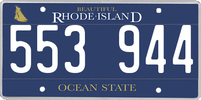 RI license plate 553944