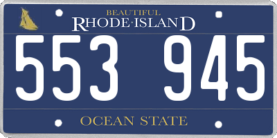 RI license plate 553945