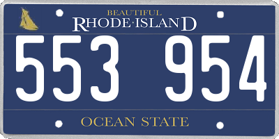 RI license plate 553954
