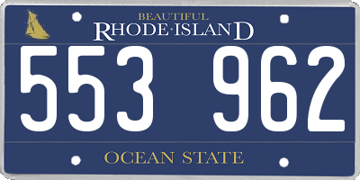 RI license plate 553962