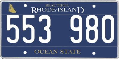 RI license plate 553980