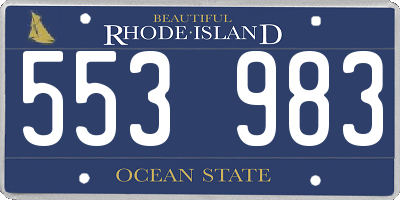 RI license plate 553983