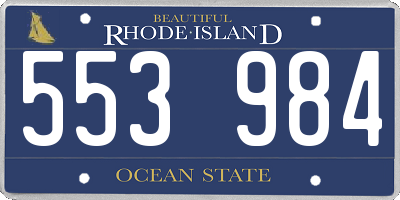 RI license plate 553984