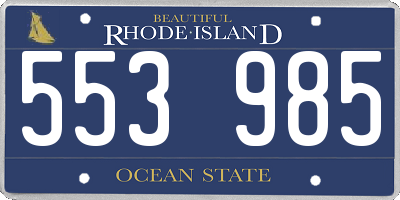 RI license plate 553985