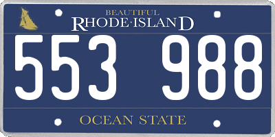 RI license plate 553988