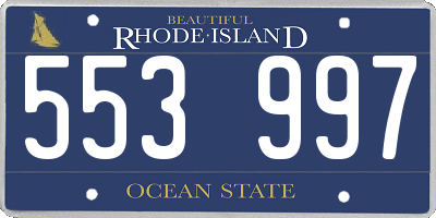 RI license plate 553997