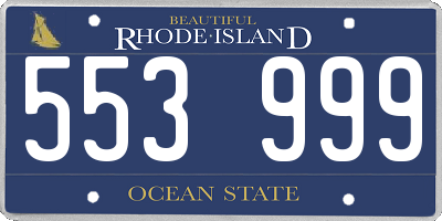 RI license plate 553999