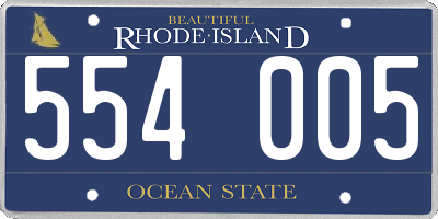 RI license plate 554005