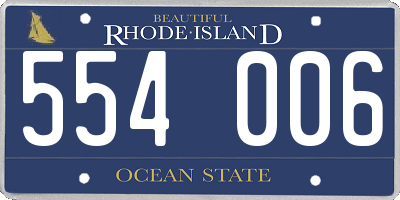 RI license plate 554006