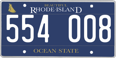 RI license plate 554008