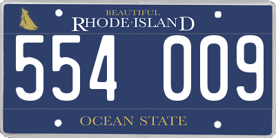 RI license plate 554009