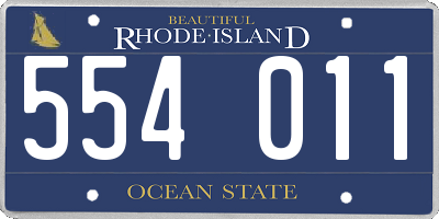 RI license plate 554011