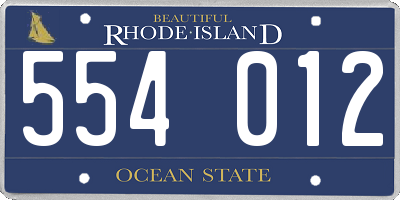 RI license plate 554012