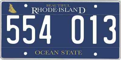 RI license plate 554013