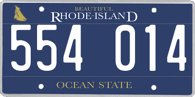 RI license plate 554014