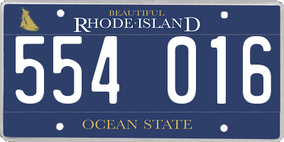 RI license plate 554016