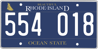 RI license plate 554018