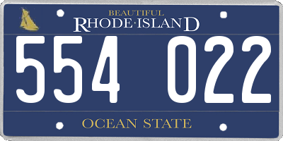 RI license plate 554022