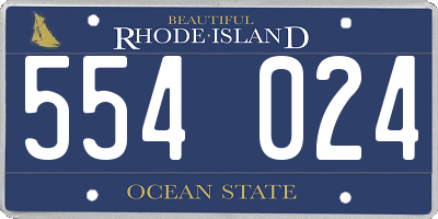 RI license plate 554024