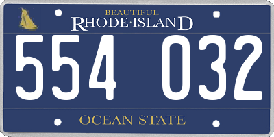 RI license plate 554032