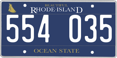 RI license plate 554035
