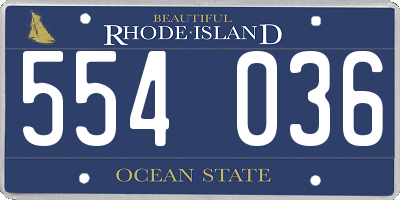 RI license plate 554036