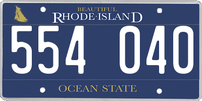 RI license plate 554040
