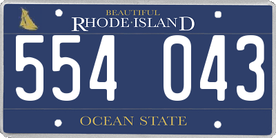 RI license plate 554043