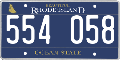 RI license plate 554058