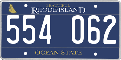 RI license plate 554062