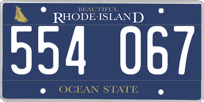 RI license plate 554067