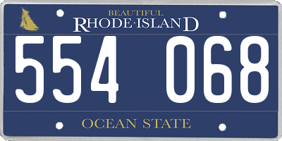 RI license plate 554068