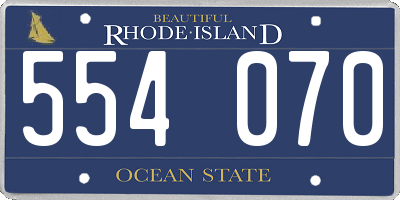 RI license plate 554070