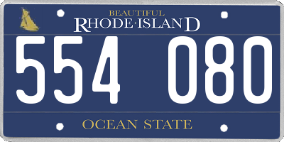 RI license plate 554080